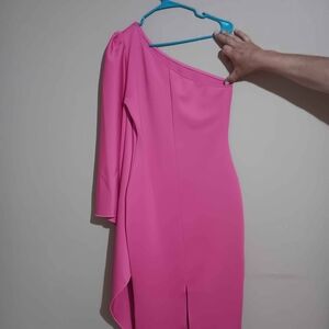 Elegant Pink One-Shoulder Dress